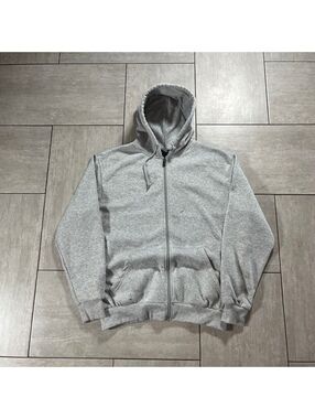 Original Deluxe Gray Zip-Up Hoodie Sweatshirt XXL